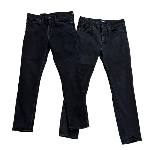 Cotton Express Other - 2 Pair Bundle Mens Black Slim Jeans 5 Pockets Belt Loops Size 30x30 Express H&M